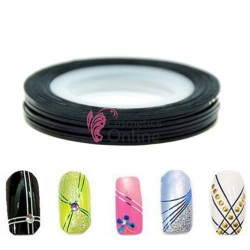 Banda decorativa de unghii 1mm Neagra